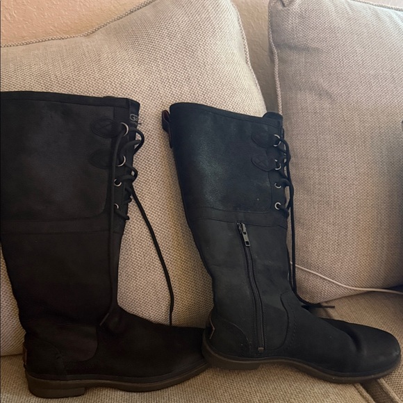 UGG Shoes - UGG Black Knee-High Lace-Up Boots